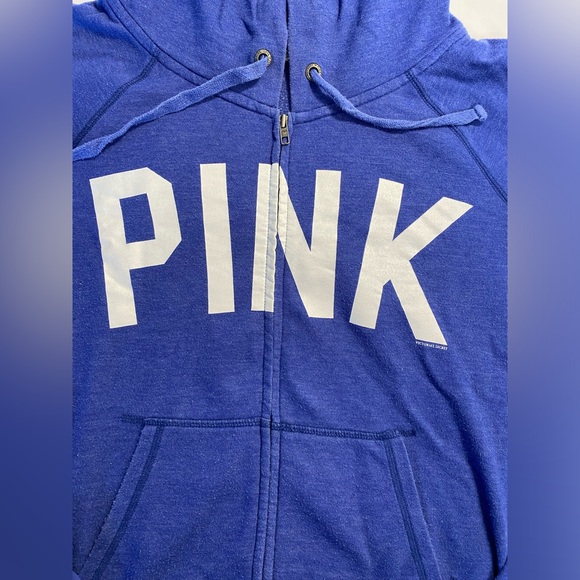 - PINK Victorias Secret blue zip up hoodie  medium - Picture 6 of 9